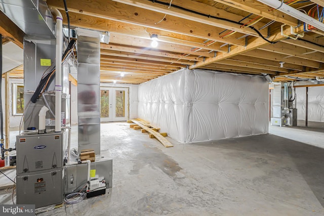 basement with heating unit