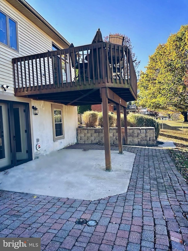 view of patio featuring a deck