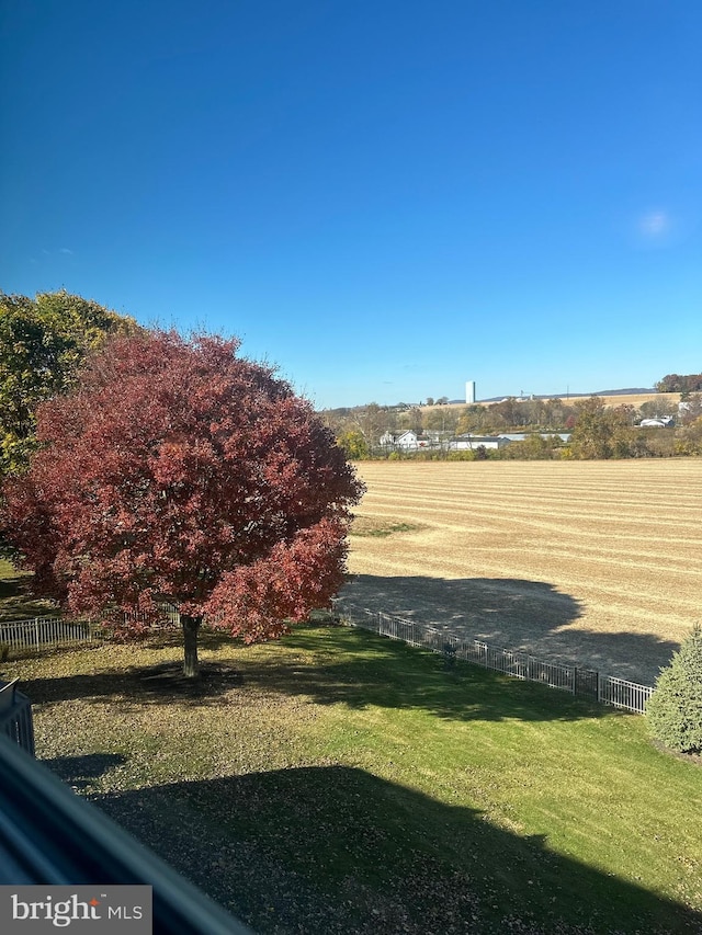 view of yard with a rural view