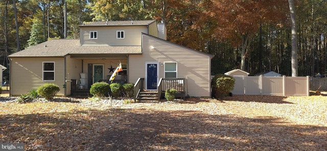 front of property with a porch