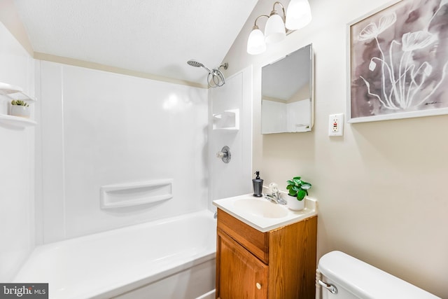 22 Fairmont Pl, Indian Head, MD 20640 - full bathroom featuring vaulted ceiling, vanity, toilet, and shower / washtub combination
