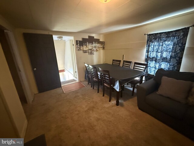 view of carpeted dining room