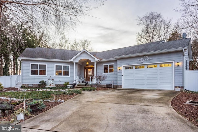 ranch-style house with a garage