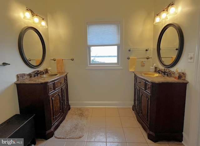 bathroom featuring vanity and tile patterned flooring