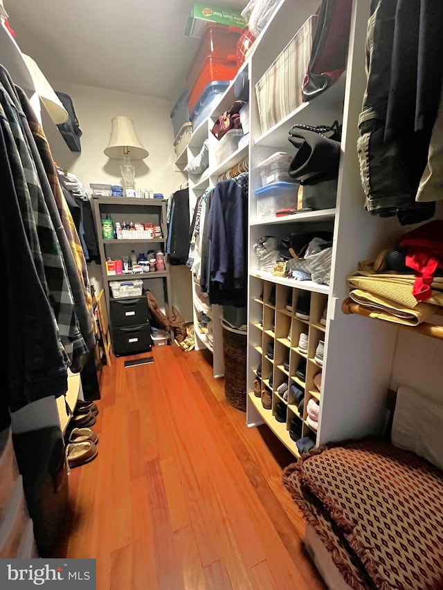 spacious closet with wood-type flooring