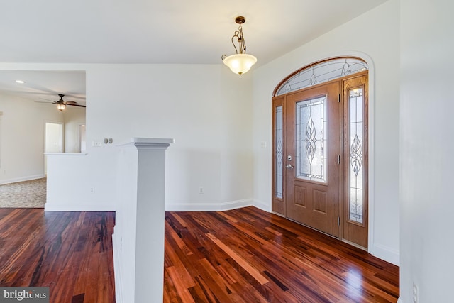 foyer featuring dark hardwood / wood-style flooring