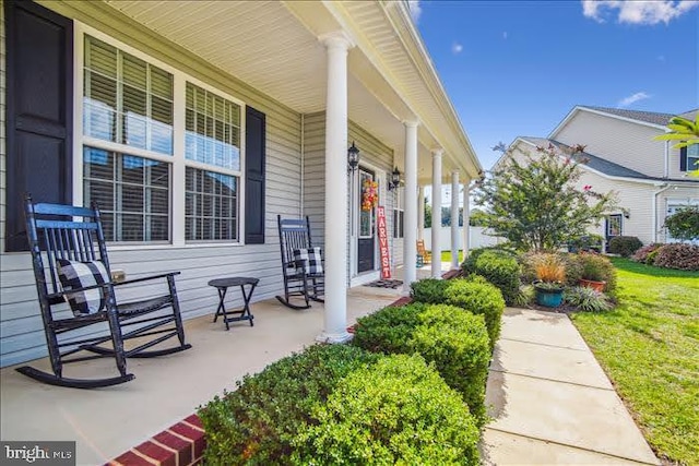 view of patio / terrace featuring covered porch