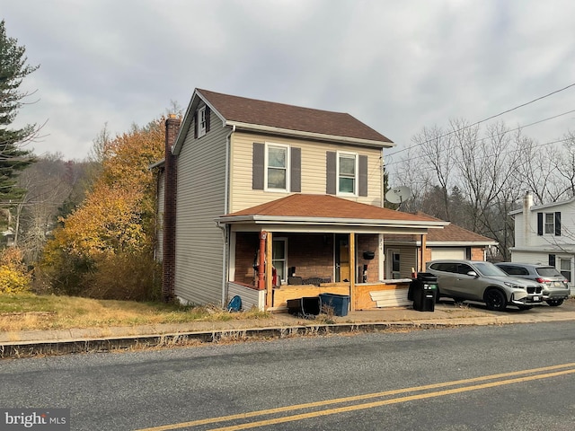 view of front of home with covered porch