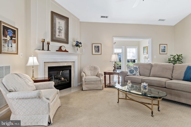 view of carpeted living room