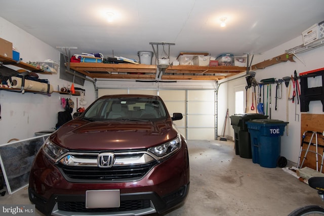 view of garage