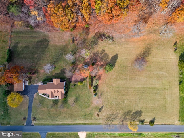 drone / aerial view with a rural view