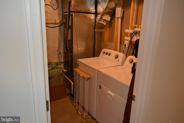 laundry area featuring washing machine and dryer