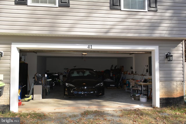 view of garage