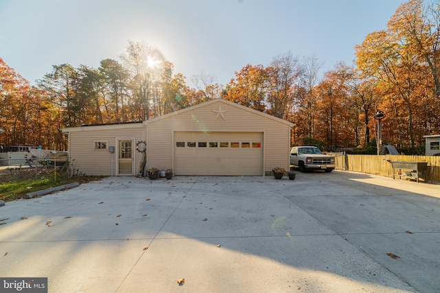 view of garage