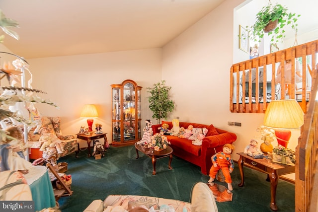 living room featuring carpet flooring