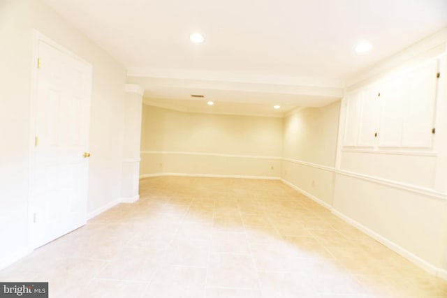 view of tiled spare room