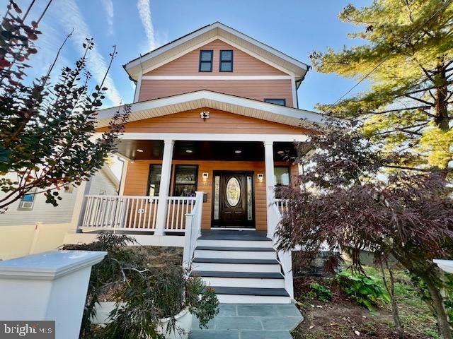 view of front of home with a porch