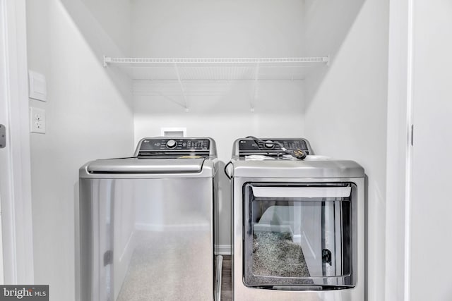 laundry area featuring washer and dryer