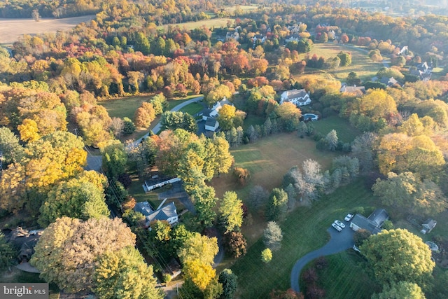 drone / aerial view with a rural view