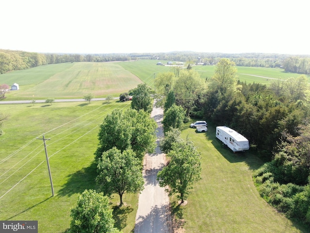aerial view with a rural view