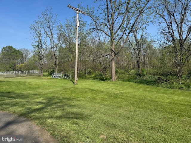 view of yard featuring fence