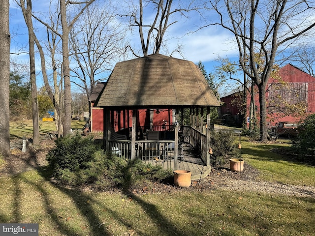 exterior space featuring a gazebo