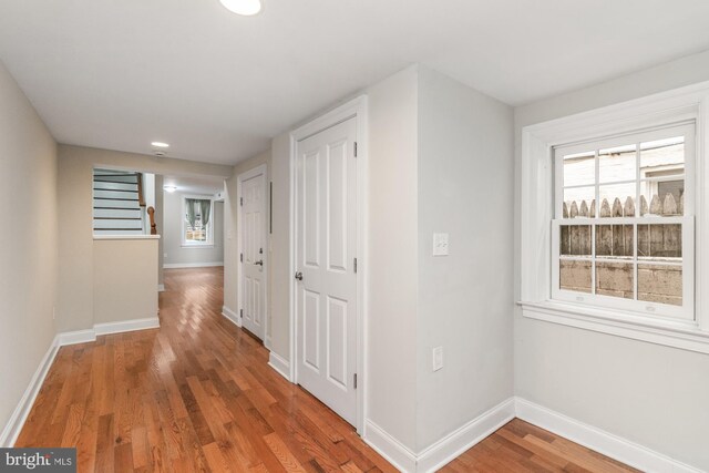 hallway featuring hardwood / wood-style floors