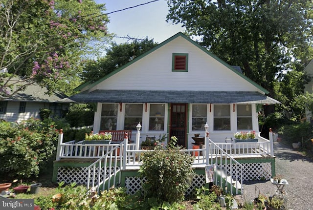 view of front facade with a deck