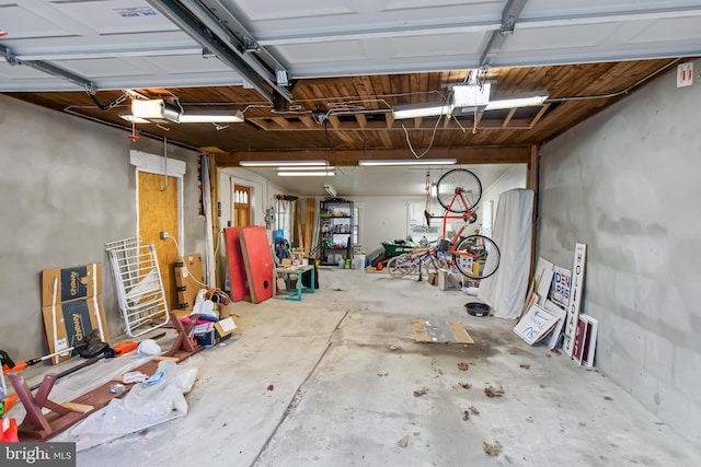 garage featuring a garage door opener