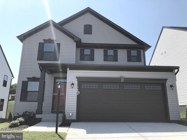 view of front of house with a garage