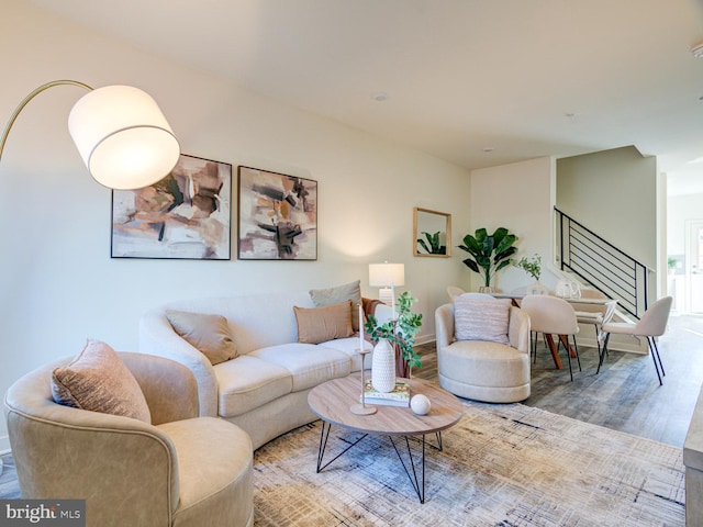 living room featuring hardwood / wood-style flooring