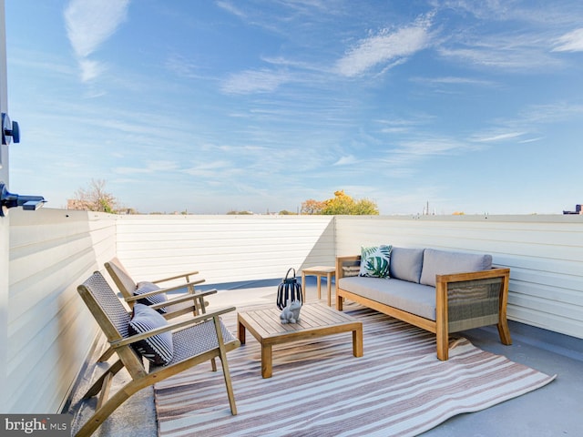 deck with an outdoor living space