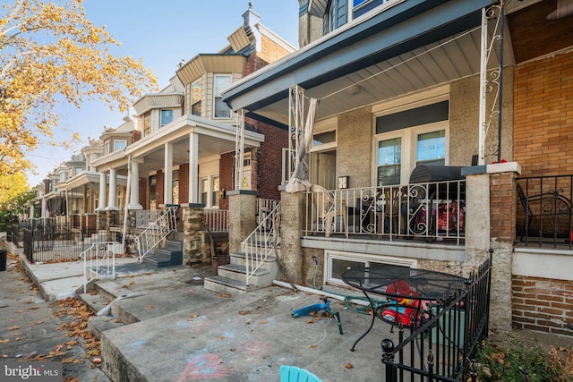 exterior space with a porch