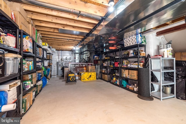 storage room with water heater