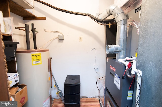 utilities with gas water heater and heating unit