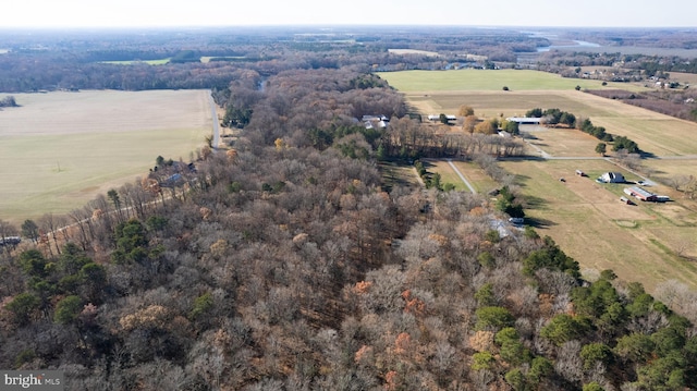 aerial view with a rural view