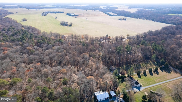 drone / aerial view with a rural view