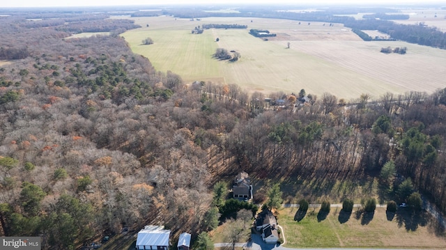 bird's eye view featuring a rural view