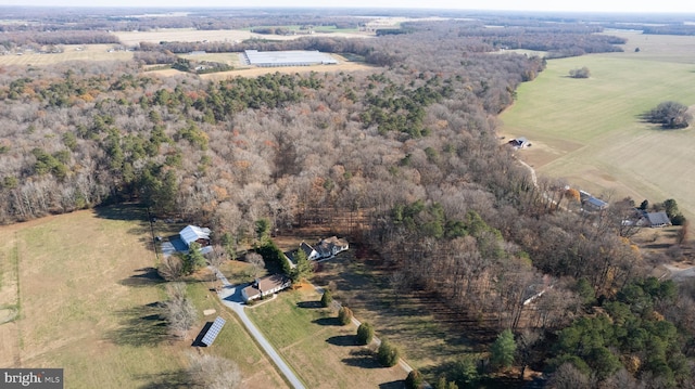 drone / aerial view with a rural view