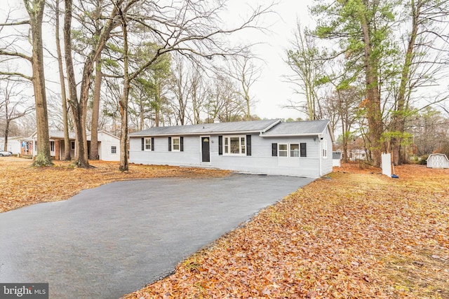 view of single story home