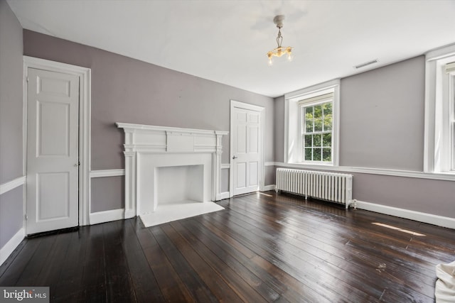 1523 Johnnys Way, West Chester, PA 19382 - unfurnished living room featuring radiator heating unit, hardwood / wood-style flooring, and baseboards