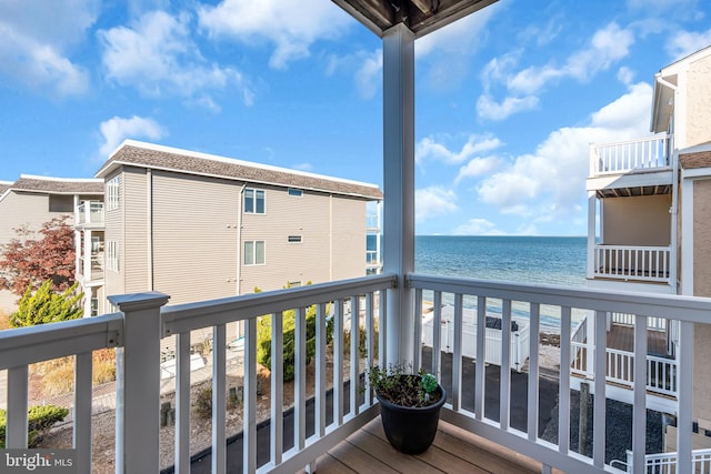 balcony with a water view