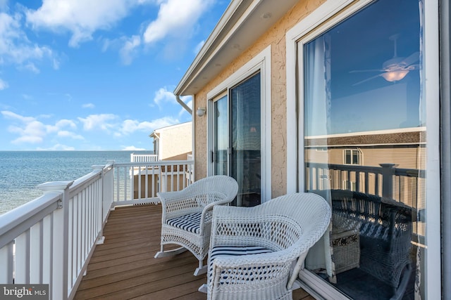 balcony with a water view