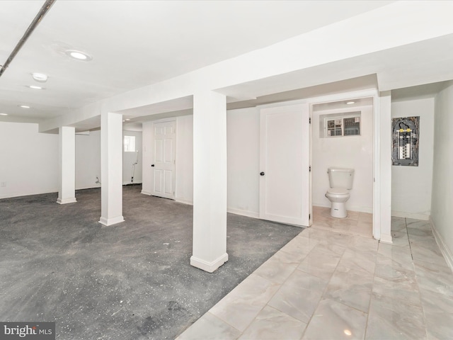 2592 Druid Park Dr, Baltimore, MD 21215 - finished below grade area with baseboards and recessed lighting