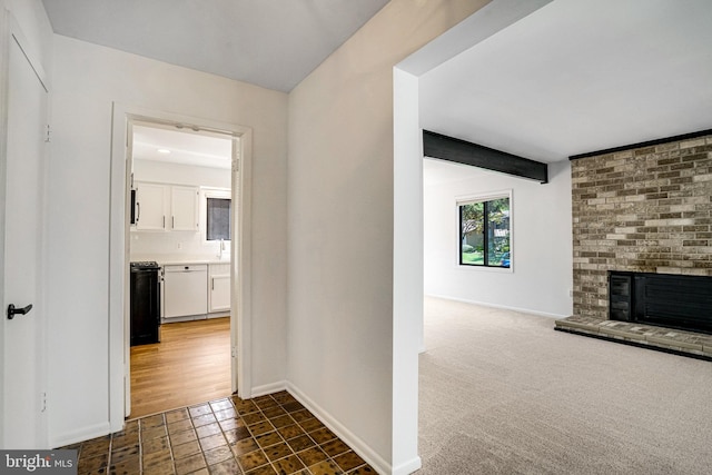 9103 Home Guard Dr, Burke, VA 22015 - corridor with baseboards and beam ceiling