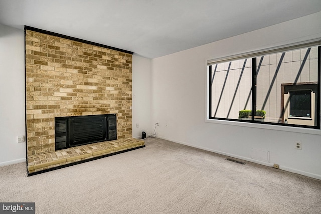 9103 Home Guard Dr, Burke, VA 22015 - unfurnished living room with a fireplace, carpet, and baseboards