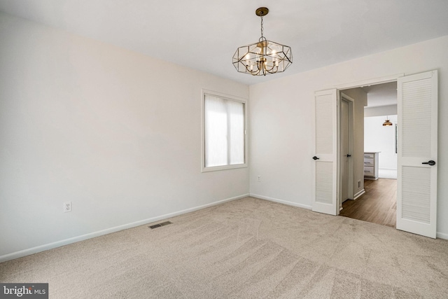 9103 Home Guard Dr, Burke, VA 22015 - carpeted empty room with a chandelier and baseboards