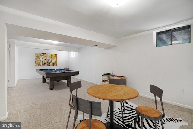 9103 Home Guard Dr, Burke, VA 22015 - game room with light carpet, pool table, and baseboards