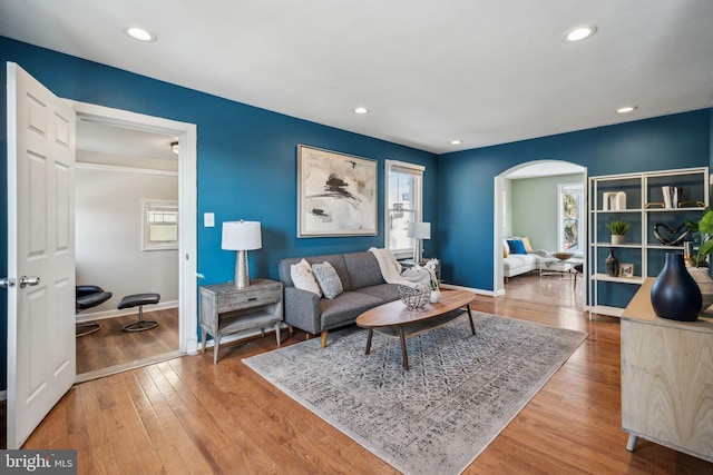 living room featuring hardwood / wood-style floors