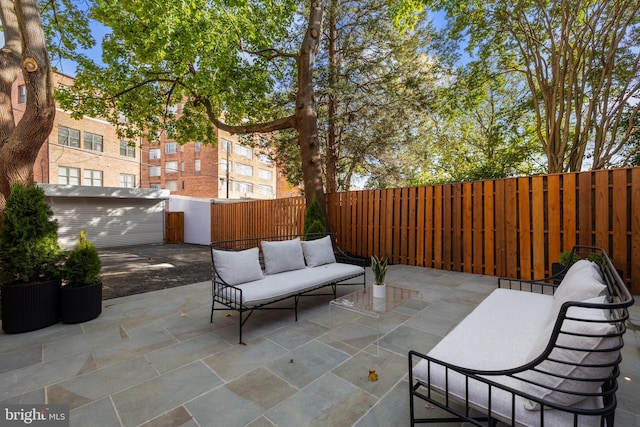 view of patio featuring outdoor lounge area